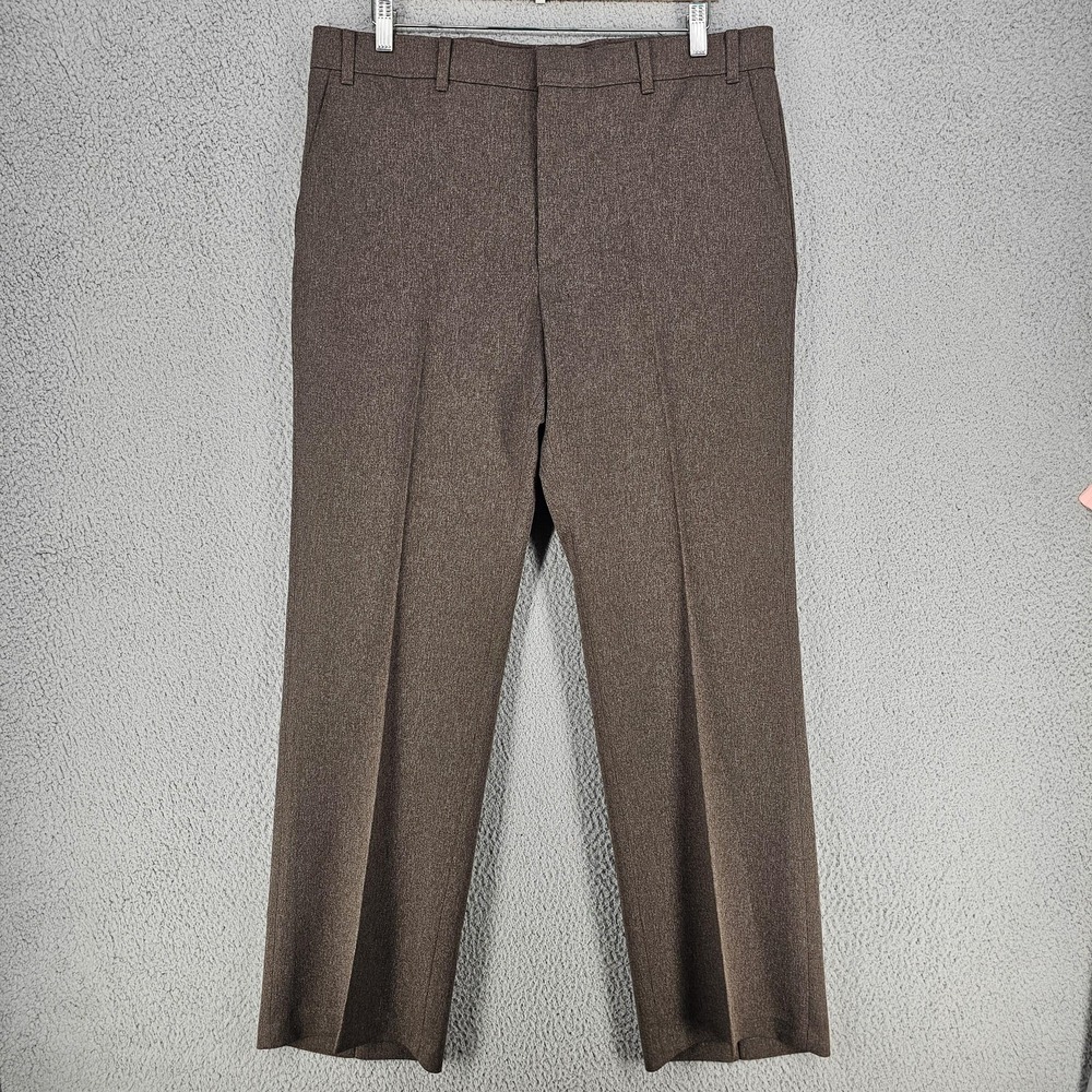 Vintage Levis Dress Pants Mens 36x32 Brown Action Slacks Straight Made USA 80s